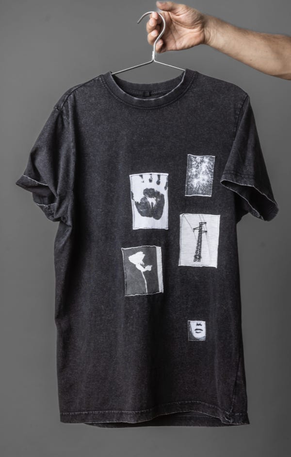 BLACK ACID ROUND NECK TEE 