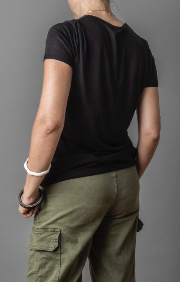 BLACK SARTORIAL TIGHT FIT TEE 