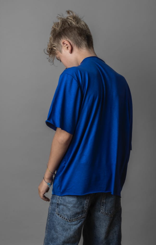 BLUE OVERSIZED TEE
