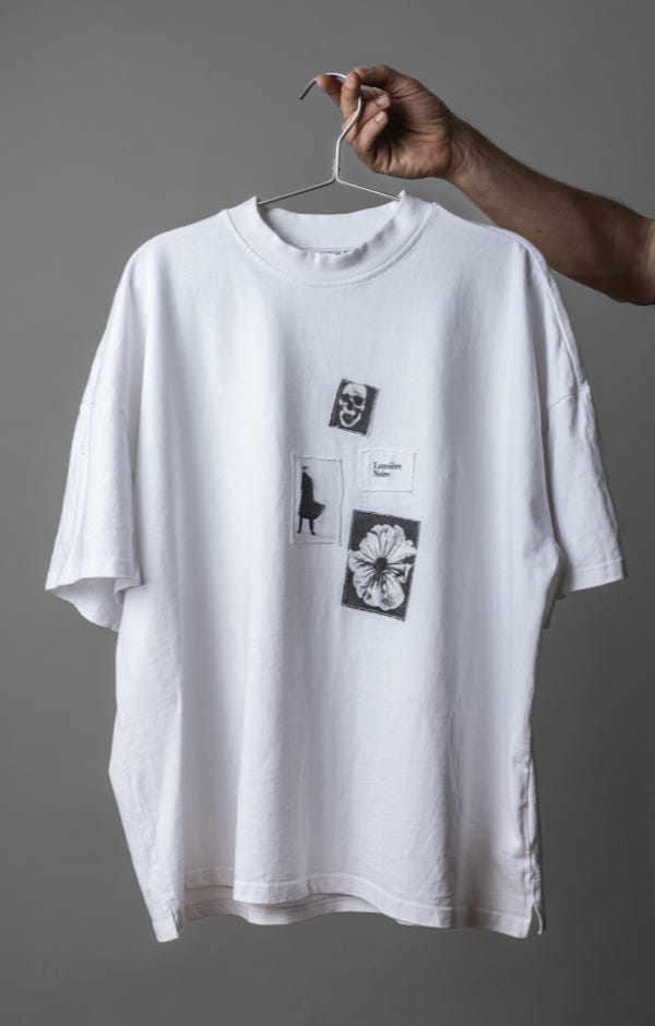 WHITE OVERSIZED MOCK NECK TEE